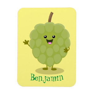 Cute custard apple cherimoya cartoon magnet