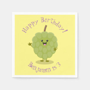 Cute custard apple cherimoya cartoon napkin