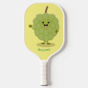 Cute custard apple cherimoya cartoon  pickleball paddle