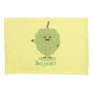 Cute custard apple cherimoya cartoon pillowcase