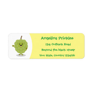 Cute custard apple cherimoya cartoon return address label