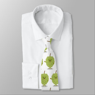 Cute custard apple cherimoya cartoon tie