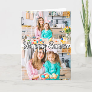 Cute Custom 2-photo Family Easter Holiday Card