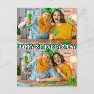 Cute Custom 2-photos Festive St Paddy's Day Postcard