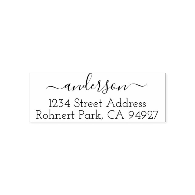 Cute Custom Address Stamp With Script Font (Design)