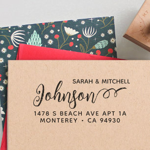 Cute Custom Address Stamp With Script Font