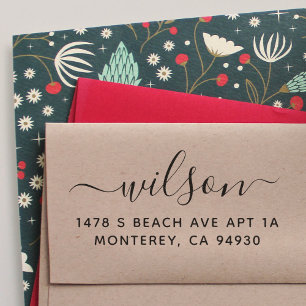 Cute Custom Address Stamp With Script Font