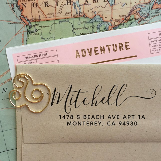 Cute Custom Address Stamp With Script Font (Creator Uploaded)