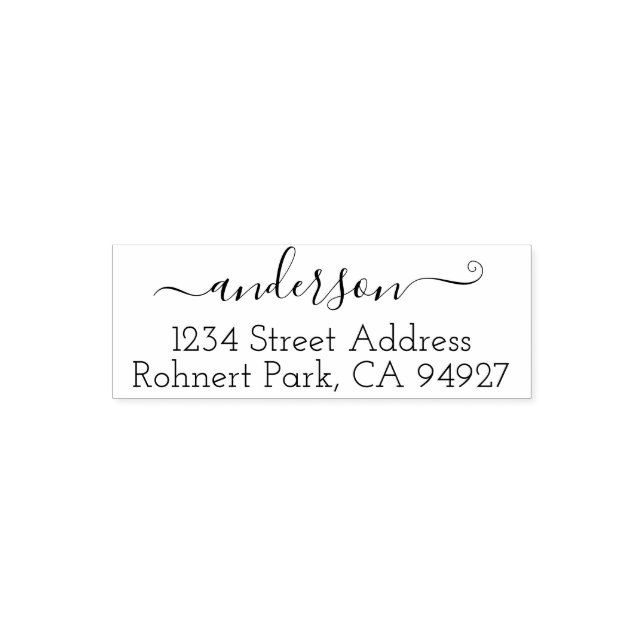 Cute Custom Address Stamp With Script Font (Design)