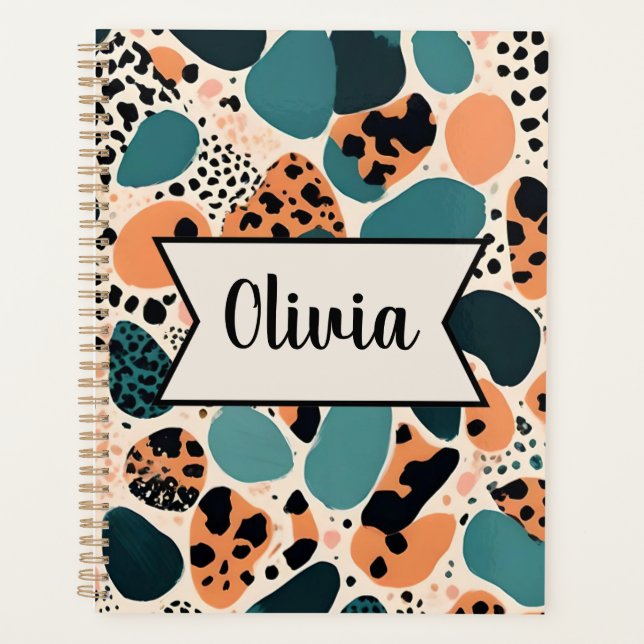 Cute Custom Animal Print Planner (Front)
