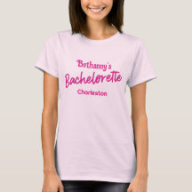 Cute Custom Bachelorette Hot Pink Lettering 