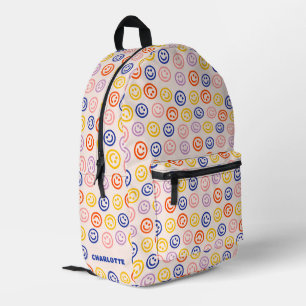 Cute Custom Back to School Happy Face Backpack