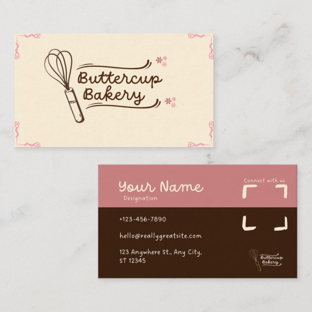 Cute Custom Bakery Business Card (Front/Back)
