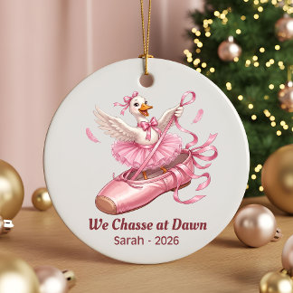 Cute custom Ballet Dancer Christmas, Ceramic Ornament