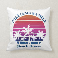Cute Custom Beach House Palm Tree Tropical Sunset