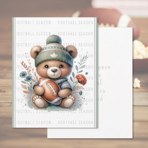 Cute Custom Bear Football Greeting Cards