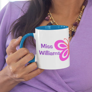 Cute Custom Best Teacher Butterfly Quote Gift Mug