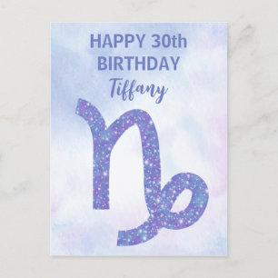 Cute Custom Capricorn Astrology Sign Birthday Postcard
