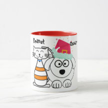 Cute Custom Cat & Dog Christmas Mug