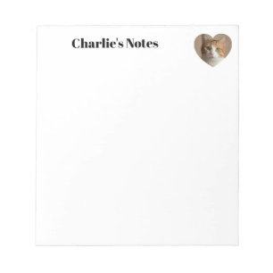 Cute Custom Cat Heart Frame Notepad
