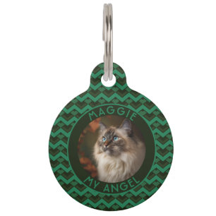 Cute Custom Cat Mum Gift Abstract Chevron Pet Tag