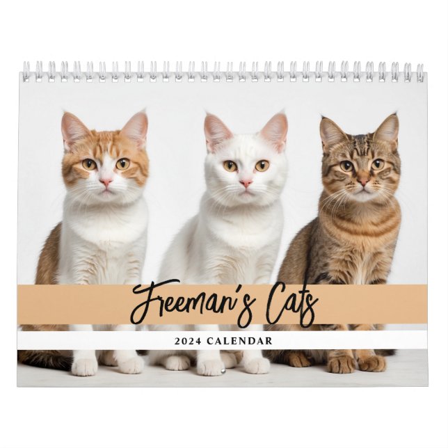 Cute Custom Cat Photo Family Calendar (Cover)