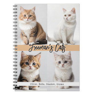 Cute Custom Cat Photo Family Notebook