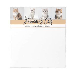 Cute Custom Cat Photo Family Notepad