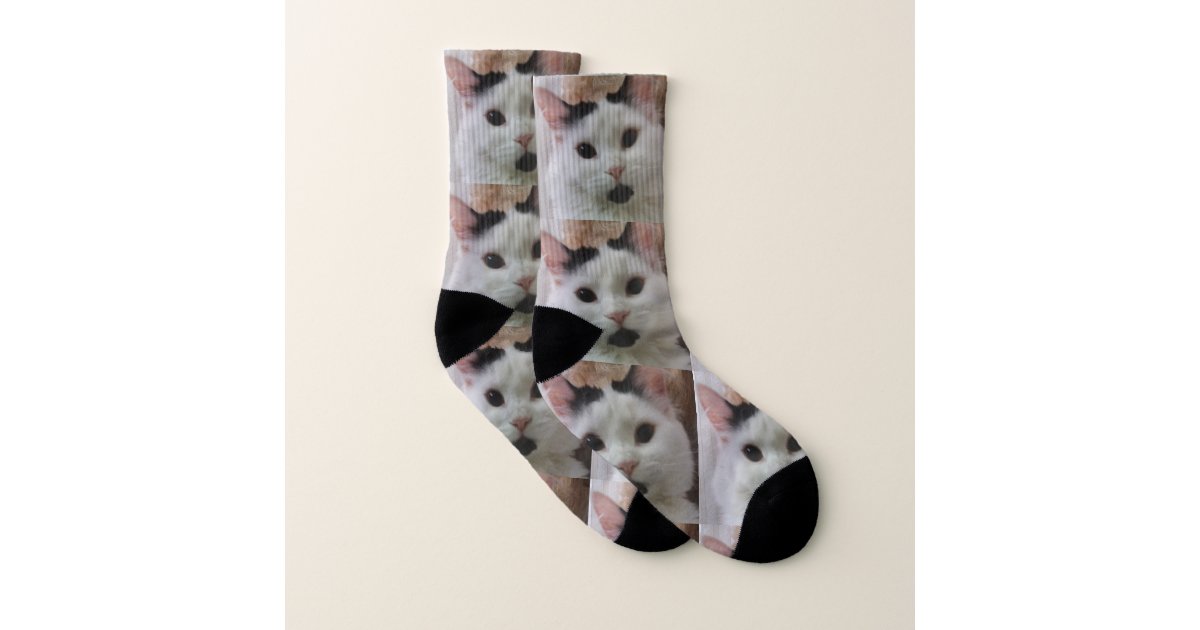 Cute Custom Cat Photo Socks