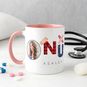 Cute Custom Christmas Nurse Gift 2 Photos Name Mug