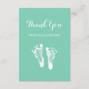 Cute Custom Colour Baby Footprints Thank You Card