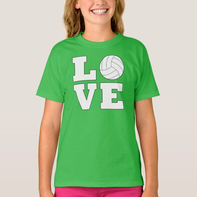 Cute Custom Colour Volleyball Love Sports Jersey T-Shirt (Front)