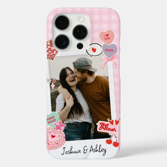 Cute Custom Couple Photos and Text Gift Case-Mate iPhone Case (Back)