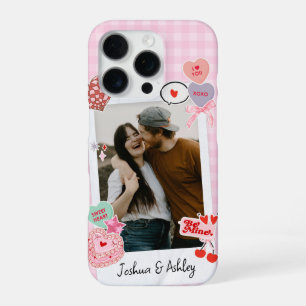 Cute Custom Couple Photos and Text Gift iPhone 16 Pro Case