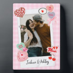 Cute Custom Couple Photos and Text Gift Plaque<br><div class="desc">Create a timeless keepsake with our Custom Photo Shirt for Couples! Personalise it with your favourite couple photos in a retro-inspired design, perfect for anniversaries, Valentine’s Day, or just because. You can customise it with your photos and text. This shirt is a unique gift to celebrate love. This trendy tee...</div>