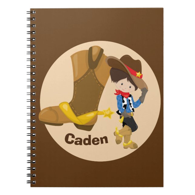 Cute Custom Cowboy Kids Notebook (Front)