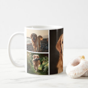 Cute Custom Dog 4 Photos Collage Personalised  Coffee Mug