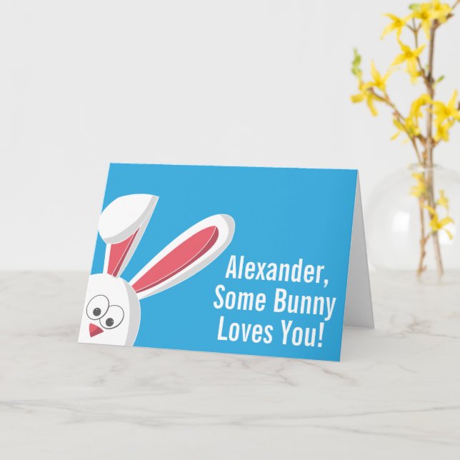 Cute Custom Easter Card for Child Kid or Grandkid (Yellow Flower)