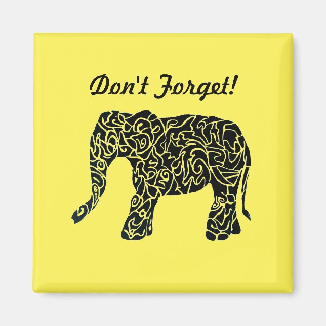 Cute Custom Elephant Magnet (Front)