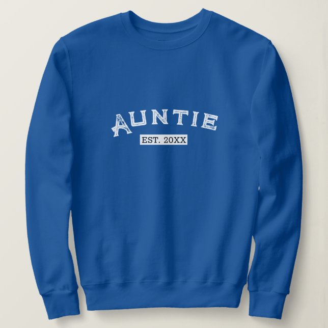Cute Custom Est Year Autie Women Personalised Aunt Sweatshirt (Design Front)