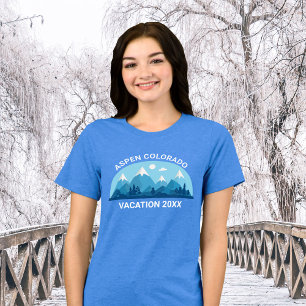 Cute Custom Family Ski Trip Blue Mountain Women's Tri-Blend Shirt