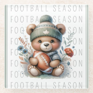 Cute Custom Football Glass Coaster