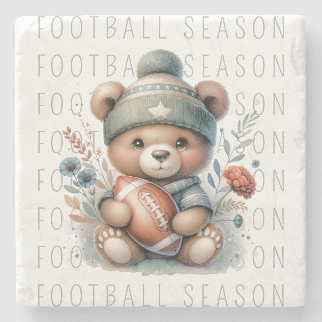 Cute Custom Football Stone Coaster (Front)