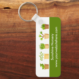 Cute Custom Green Plant Nursery Gardening Key Ring