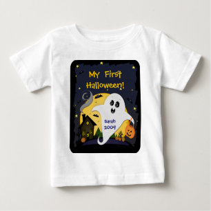 Cute Custom Halloween Ghost & Friends Baby T-Shirt