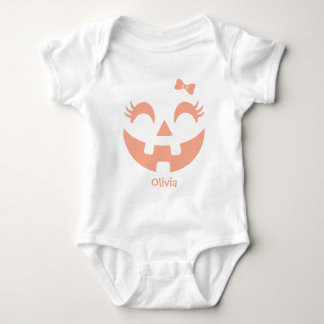 Cute Custom Halloween Jack O' Lantern  Baby Bodysuit