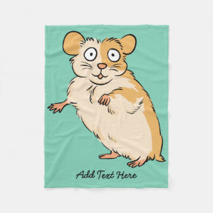 Cute Custom Hamster Graphic Fleece Blanket