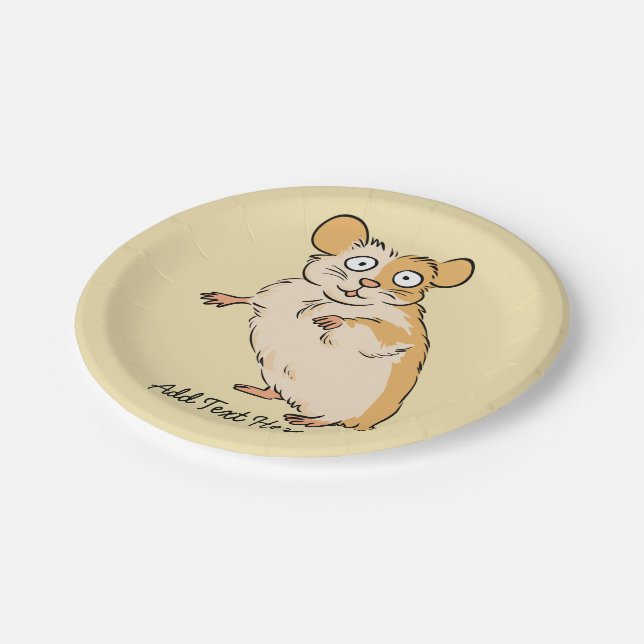 Cute Custom Hamster Graphic Paper Plate (Angled)