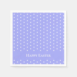 Cute Custom Happy Easter Pastel Purple Polka Dot  Napkin