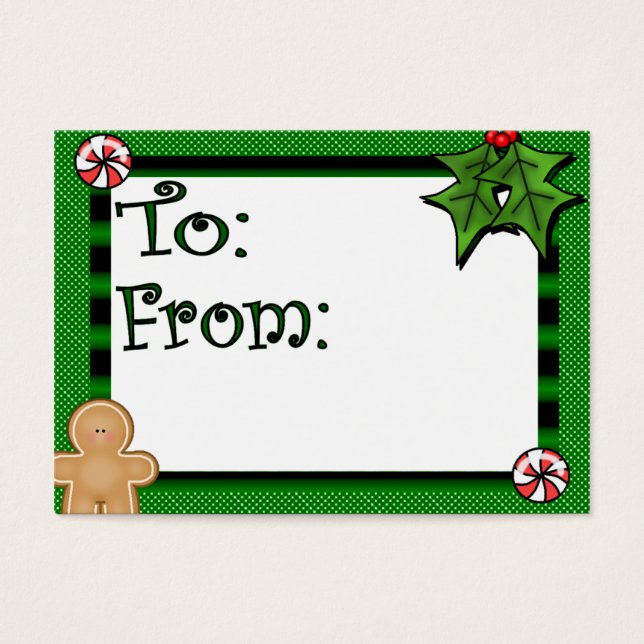 Cute Custom Holiday Gift Tag (Front)